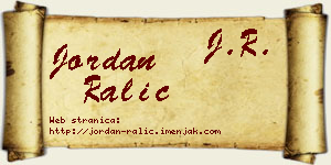 Jordan Ralić vizit kartica